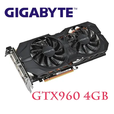 GIGABYTE-Carte vidéo GTX 960 pour NVIDIA Geforce GV-N960WF2OC-4GD Hdmi Dvi d'occasion 4 Go