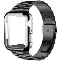 Bracelet métallique + boîtier pour Apple watch en acier inoxydable 45mm 41mm 44mm 42mm 40mm 38mm