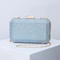 Sac à Main Bleu Clair Bling de Luxe de Styliste pour Femme Pochette Unique en PU de Haute Qualité