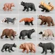 Modèles d'animaux sauvages de la forêt pour enfants ours brun ours noir raton laveur figurine en
