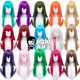 HSIU – perruque de Cosplay multicolore longue 60cm cheveux lisses rose gris blanc violet noir