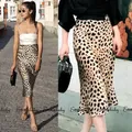 Jupe crayon à imprimé léopard pour femmes nouvelle collection d'été de Style coréen taille haute