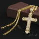 FDLK-Collier pendentif croix en acier inoxydable pour homme bijoux fantaisie document doré
