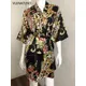 VLENATLNO-Robe de Demoiselle d'Honneur en Satin Kimono Court à Motif Floral à la Mode
