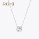 ROXI – collier avec pendentif en diamant unique en argent Sterling 925 rond exquis polyvalent