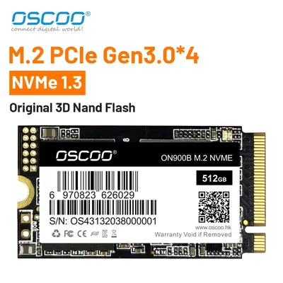 D'OSCOO ON900B Disque Dur NVME PCIe M.2 2242 SSD 256 GO 512 GO à 1 TO Dur Entraînement M.2 2242 Gel