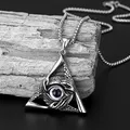 SAF's Eye-Collier pendentif en acier inoxydable pour homme chaîne de chandail rétro triangle punk