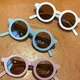 Lunettes de soleil Vintage pour filles de 2 à 6 ans verres solaires mignons lunettes de fête