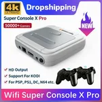 Super Console de Jeux Vidéo Rétro X Pro 4K HD TV WiFi pour PSP/PS1/N64/DC avec Plus de 50000