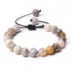 Bracelet de perles en pierre naturelle pour femmes et hommes porcelaine blanche Agates folles