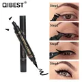 QIBEST tampon Eye-Liner 2 en 1 à Double tête crayon liquide Support étanche et durable pour