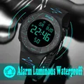 Montre de sport électronique Shoous pour hommes et femmes montre-bracelet LED étanche alarme