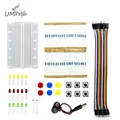 Kit de démarrage R3 Mini Breadboard LED cavalier fil bouton pour Ardu37 kit de bricolage