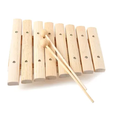 Jouet de Percussion Xylophone en bois naturel pour enfants Instrument de musique 8 tons pour le