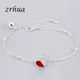 ZRHUA – Bracelet en forme de cœur pour femmes couleur argent véritable charmant accessoires de