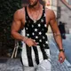 Gilet en Y à col rond pour hommes sensation américaine imprimé précieux culturisme streetwear