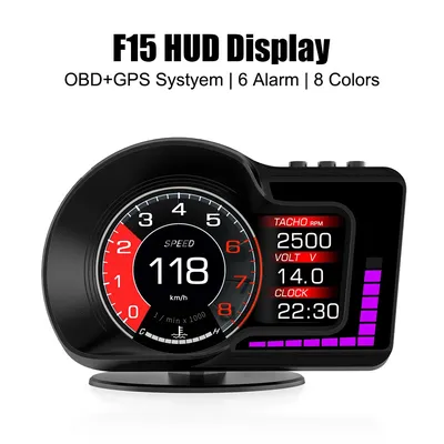 Affichage tête haute F15 OBD HUD outils de diagnostic GPS compteur de vitesse milomètre horloge