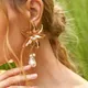 Grandes boucles d'oreilles en perles de pétales pour femmes boucles d'oreilles à tige de grande