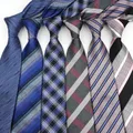 Cravate tissée Jacquard pour hommes rayures en polyester cachemire rouge bleu violet fête de