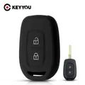 KEYYOU – étui à clé de voiture en Silicone 2 boutons housse de télécommande pour Renault Scenic