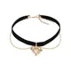 Collier Kpop Vintage en velours noir ras du cou pendentif en forme de cœur Imitation de perles
