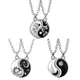 Yin Yang – collier de Couple avec pendentif avec chaîne réglable pour hommes et femmes 2 pièces