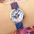 Disney-Montre Spiderman pour enfants montre à quartz en cuir montres de dessin animé mignon