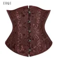 Corset à Lacets Vintage pour Femme Grande Taille Steampunk Marron Rose