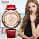 Megir-montre à Quartz pour femmes mode chronographe bracelet de luxe en cuir véritable étanche