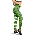 Legging vert à quatre feuilles pour femme pantalon skinny imprimé Everver collants Paddystripes