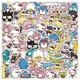 Mélange d'autocollants dessin animé Sanrio 10/30/60/120 pièces Kuromi Hello Kitty Stickers