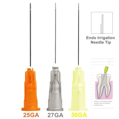 Pointe d'aiguille d'irrigation dentaire Endo 25G/27G/30GA extrémité fermée trou latéral seringue