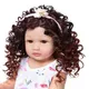 Perruque Bouclée en Silicone pour Bébé Cheveux Longs à la Mode 22 Pouces 48-55cm DIY