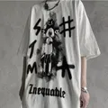T-Shirt à Manches Mi-sulfet Col Rond pour Garçon Vêtement Surdimensionné Style Dessin Animé