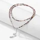 Mini collier de perles de pierre pour femmes et filles agate naturelle à facettes quartz colliers