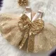 Robe Éducative à Gros Nministériels d Floral Champagne pour Bébé Fille Vêtement de Princesse pour