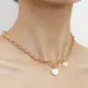 Collier pendentif feuille de coeur Boho pour femme collier JOChoker géométrique bijoux fantaisie