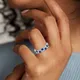 Huitan – bague de femme en zircon cubique bleu/blanc bague fine et scintillante couleur argent