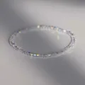 Bracelet en cristal fin blanc transparent brillant pour femme lumière colorée réfractée simple