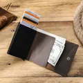 Hiram-Porte-cartes RFID en cuir véritable pour homme portefeuille unisexe porte-monnaie