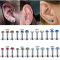 Boucles d'Oreilles en Acier pour Femme 16g 3/4/5/mm Opale Filetage Interne Labret Piercing