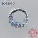 SOFTPIG INS – bague en argent Sterling 925 avec perles de verre réglables bijou fin classique et