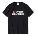 T-shirt vintage drôle I Love My Hot Girlfriend pour hommes et femmes T-shirt graphique pour couple