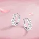 Boucles d'oreilles créoles trois roses en argent 925 pour filles et femmes jolies boucles