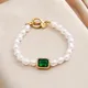 Delysia King-Bracelet de perles vertes incrustées mode rétro créative simple tempérament 215