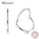 Modian-Boucles d'oreilles créoles en argent regardé 100% pour femme 925 argent regardé cœur