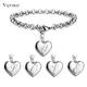 Bracelets à breloques initiales en acier inoxydable pour femmes bijoux à maillons coeur 26