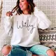 Wifey-Sweat-shirt graphique à manches longues pour femmes sweats à capuche ras du cou PVD cadeau