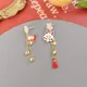 Boucles d'oreilles pendantes à pampilles de fleurs de Sakura japonaises pour femmes pendentifs