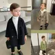 BloRequifashion-Manteau en laine pour enfants de 2 à 7 ans manteau à carreaux décoration de poche